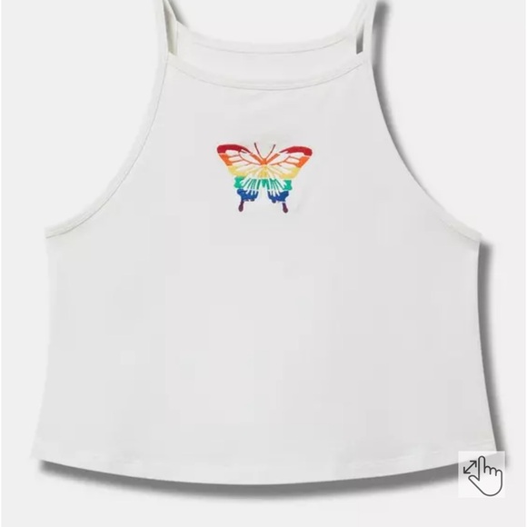 torrid Tops - Torrid High Neck Embroidered Butterfly Cami NWT